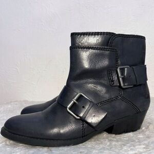 Nine West Vintage Vasabady Black Leather Ankle Boots Women’s Size 9.5